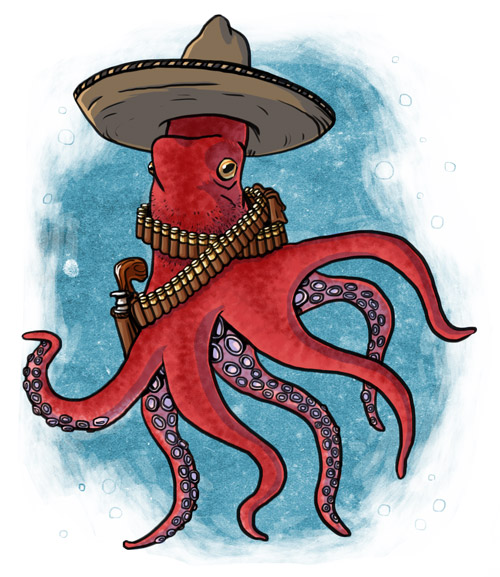 a gunslinging cephalopod
